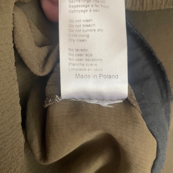 ba&sh Olive Green V-Neck Mini Orest Dress with Sleeves (Size 0 / XS / FR 34) EUC - Picture 5 of 5